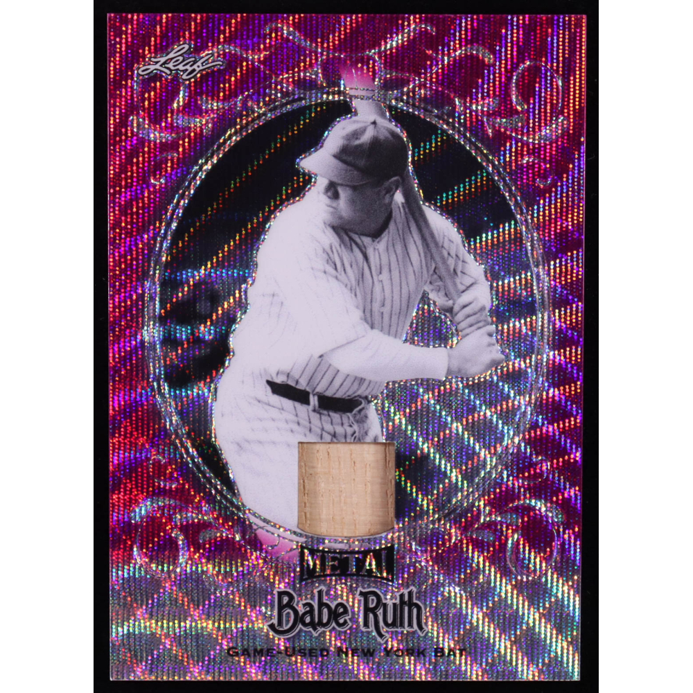 Babe Ruth 2019 Leaf Metal Babe Ruth Game-Used Bat Relic Pink Wave #SB49 ...