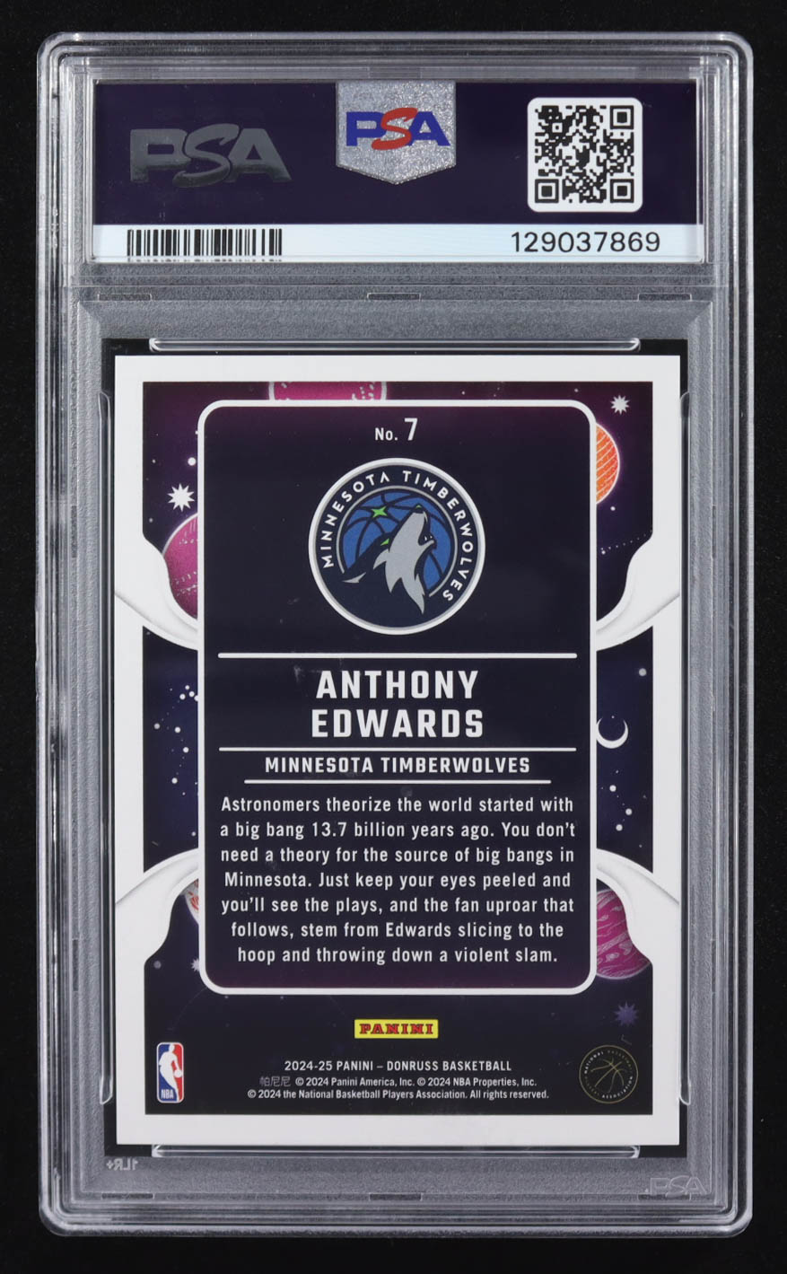 Anthony Edwards 2024-25 Donruss Zero Gravity Diamond Red #7 #24/75 (PSA 10) at PristineAuction.com Anthony Edwards 2024-25 Donruss Zero Gravity Diamond Red #7 #24/75 (PSA 10) at PristineAuction.com