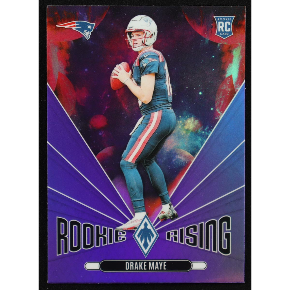 Drake Maye 2024 Panini Phoenix Rookie Rising Purple #44 RC at PristineAuction.com