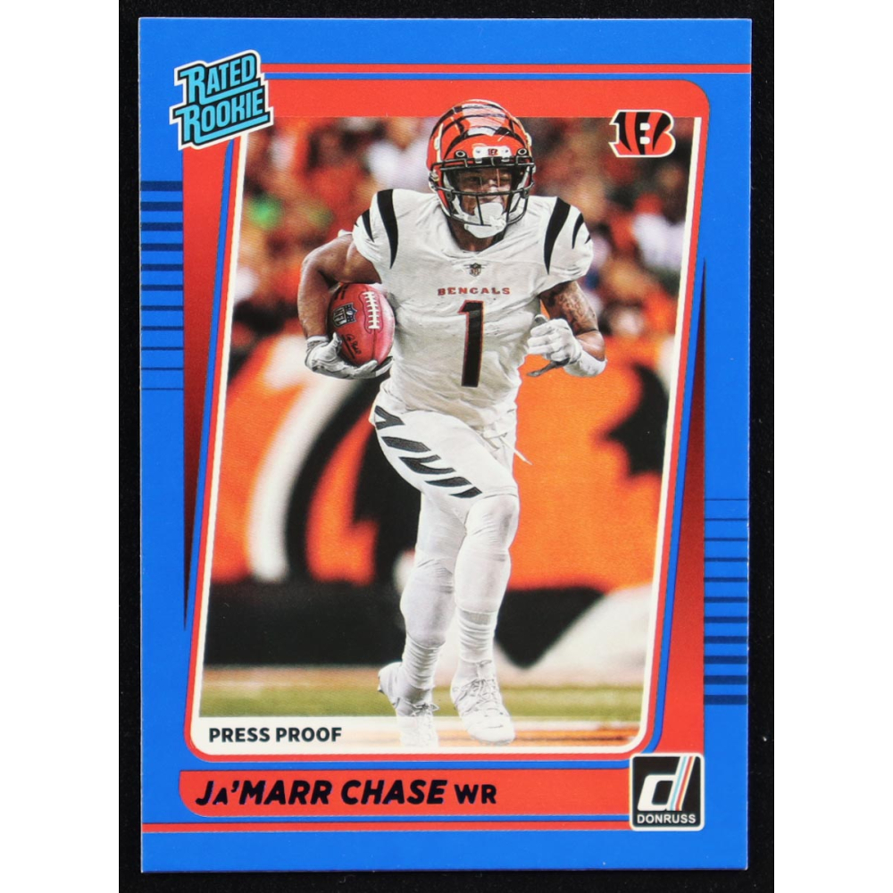 Ja'Marr Chase 2021 Donruss Press Proof Blue #262 RR RC at PristineAuction.com