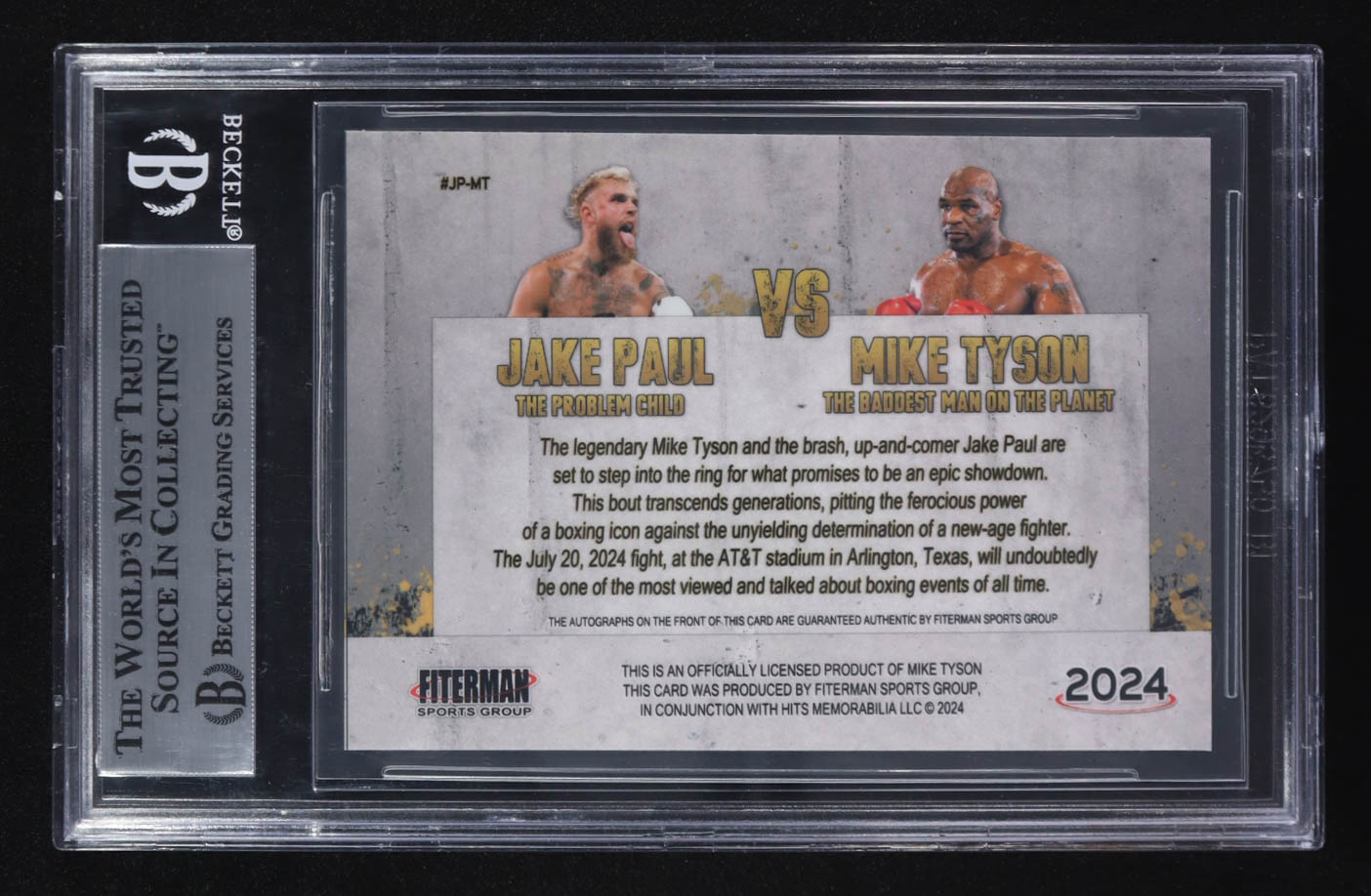 Mike Tyson & Jake Paul Signed 2024 Fiterman Sports Exclusive Custom Trading Card (BGS) at PristineAuction.com Mike Tyson & Jake Paul Signed 2024 Fiterman Sports Exclusive Custom Trading Card (BGS) at PristineAuction.com