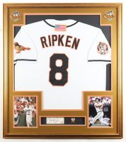Cal Ripken Jr. Signed Custom Framed Cut Display with Jersey & Hall of Fame Induction Pin (PSA) at PristineAuction.com