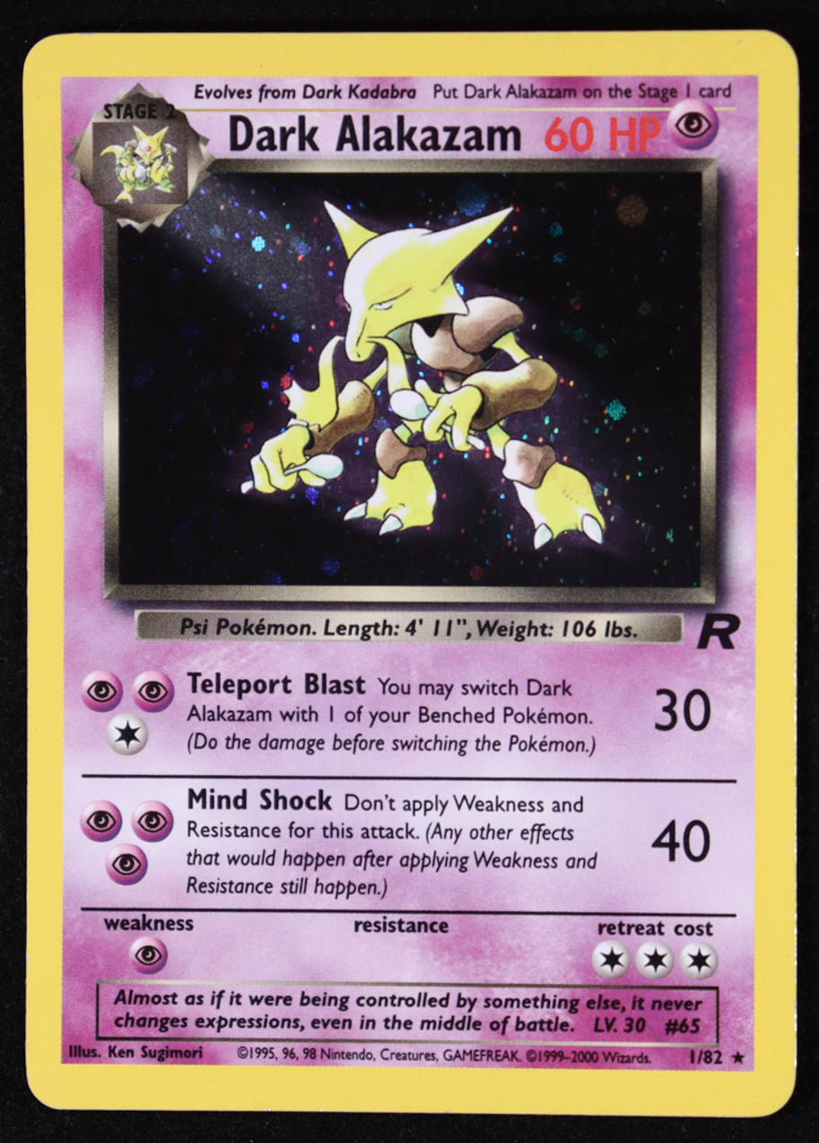 Dark Alakazam 2000 Pokemon Team Rocket Unlimited #18 Holo at PristineAuction.com Dark Alakazam 2000 Pokemon Team Rocket Unlimited #18 Holo at PristineAuction.com