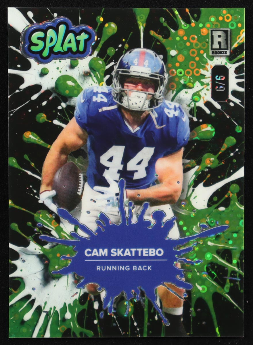 Cam Skattebo 2025 Wild Card Splat Green Circles #SBLIM04CS #6/6 RC at PristineAuction.com Cam Skattebo 2025 Wild Card Splat Green Circles #SBLIM04CS #6/6 RC at PristineAuction.com