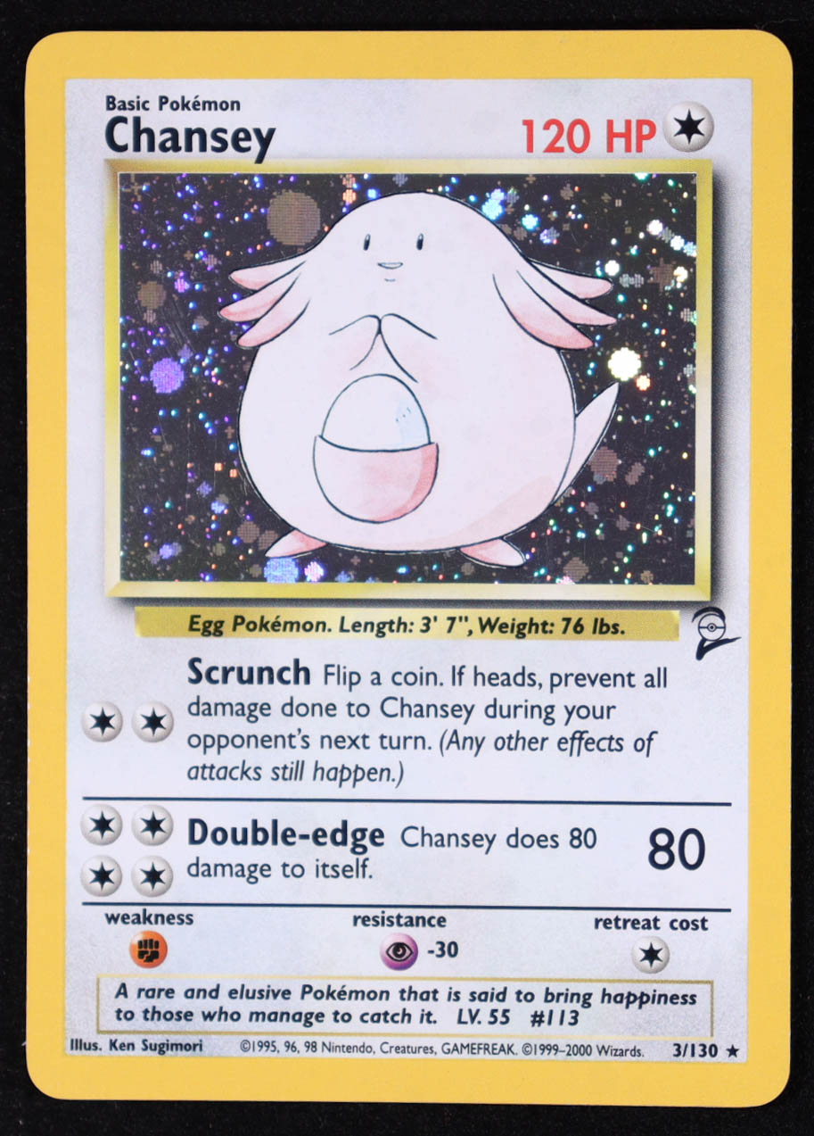 Chansey 2000 Pokemon Base 2 Unlimited #3 Holo at PristineAuction.com Chansey 2000 Pokemon Base 2 Unlimited #3 Holo at PristineAuction.com