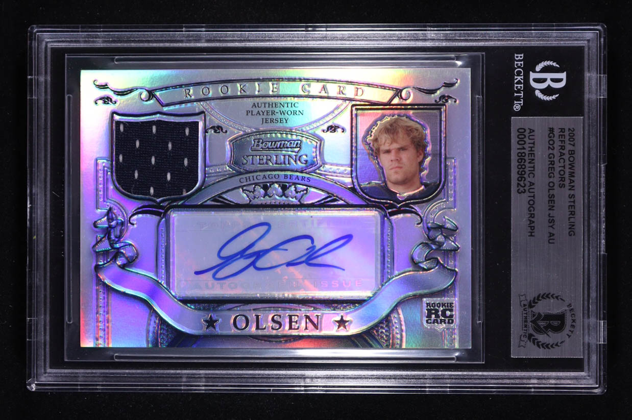 Greg Olsen 2007 Bowman Sterling Refractors #GO2 #009/199 JSY AU RC (BGS) at PristineAuction.com Greg Olsen 2007 Bowman Sterling Refractors #GO2 #009/199 JSY AU RC (BGS) at PristineAuction.com