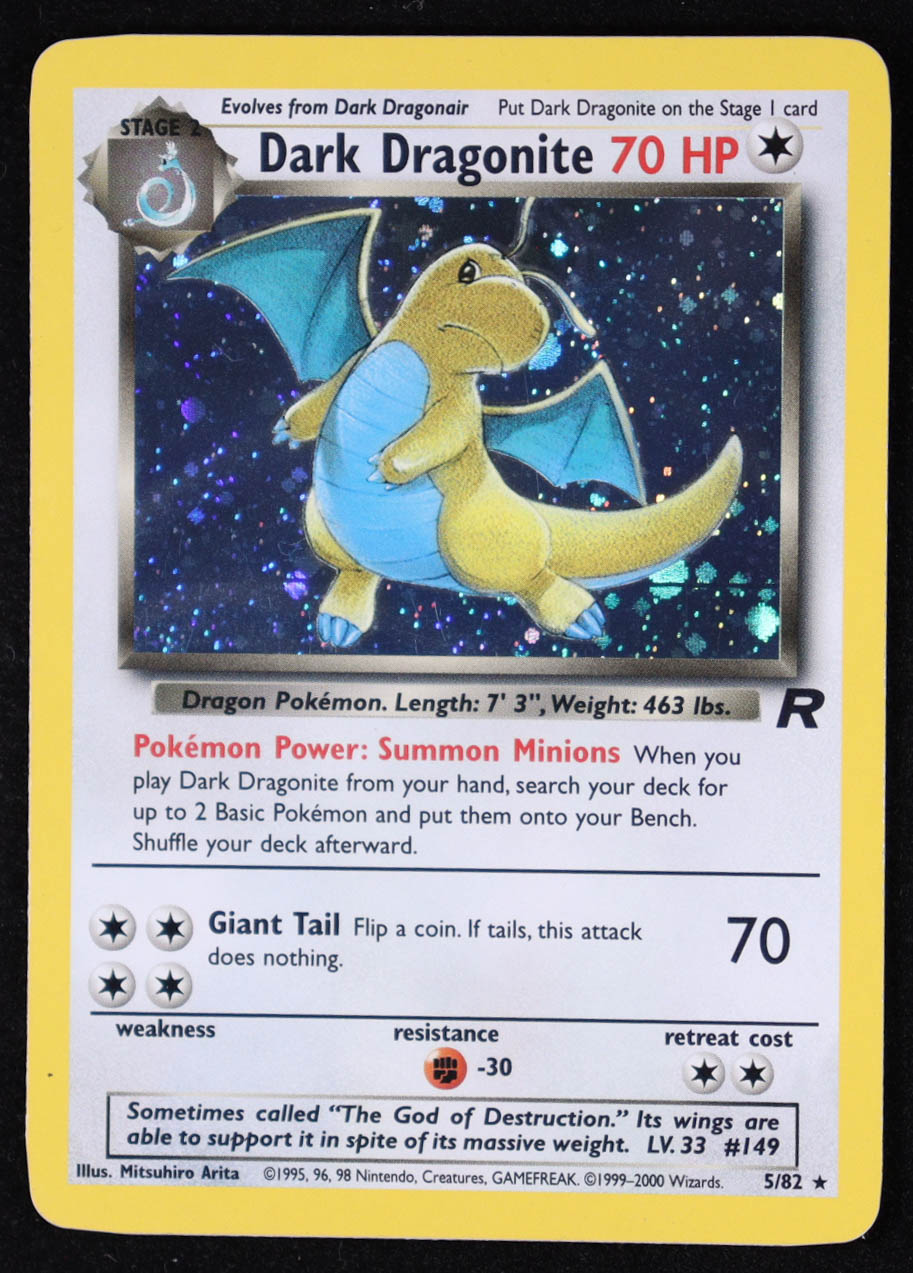 Dark Dragonite 2000 Pokemon Team Rocket Unlimited #22 Holo at PristineAuction.com Dark Dragonite 2000 Pokemon Team Rocket Unlimited #22 Holo at PristineAuction.com