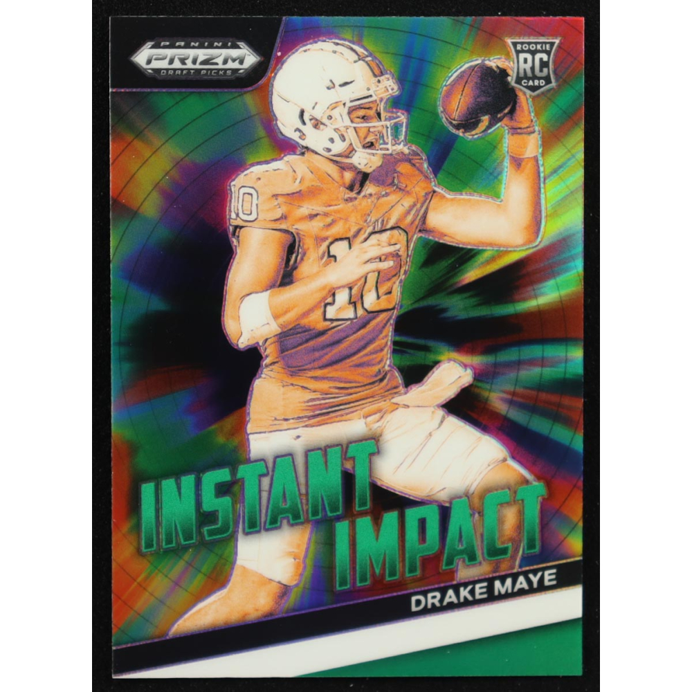 Drake Maye 2024 Panini Prizm Draft Picks Instant Impact Green #4 RC at PristineAuction.com