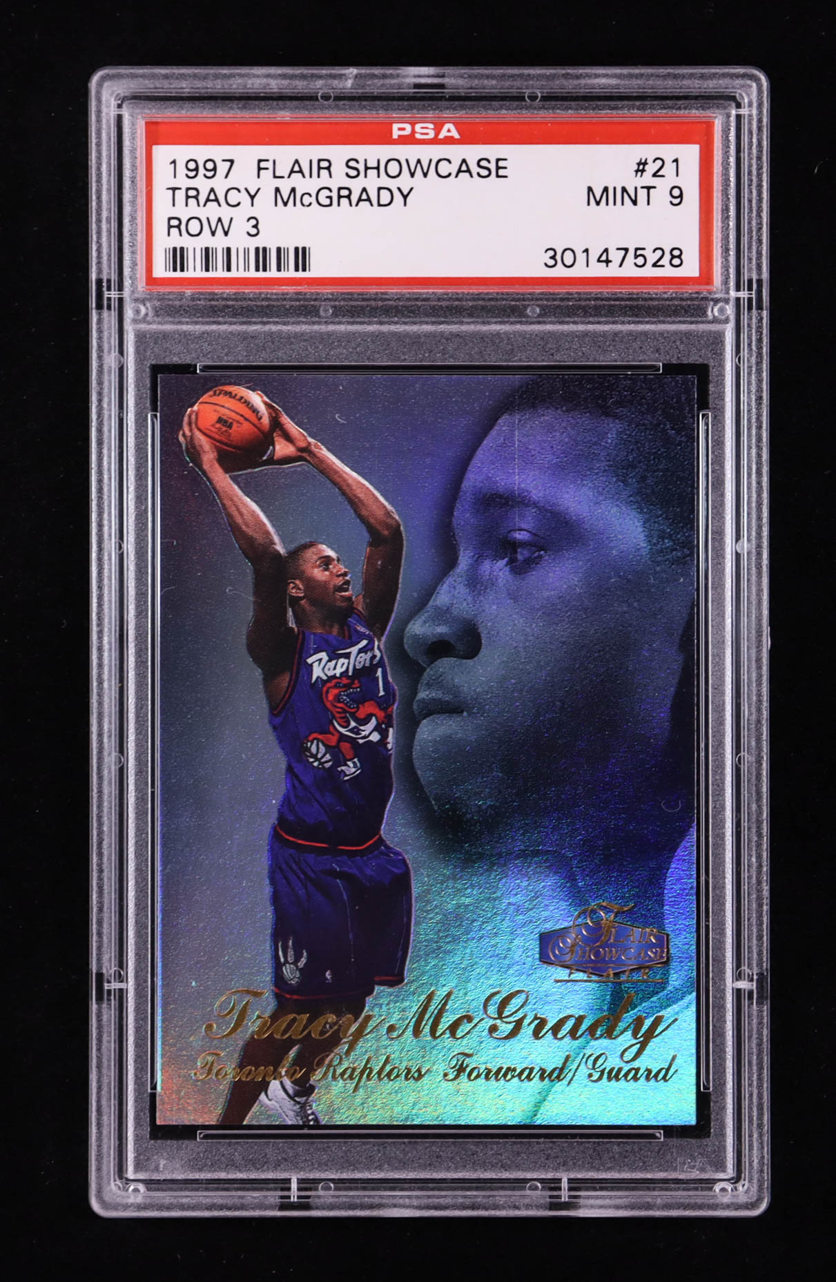 Tracy McGrady 1997-98 Flair Showcase Row 3 #21 RC (PSA 9) at PristineAuction.com Tracy McGrady 1997-98 Flair Showcase Row 3 #21 RC (PSA 9) at PristineAuction.com