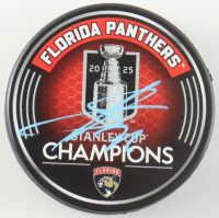 Sergei Bobrovsky Signed Panthers 2025 Stanley Cup Champions Logo Hockey Puck (JSA) at PristineAuction.com