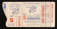 1951 World Series Game 5 Ticket Stub at PristineAuction.com