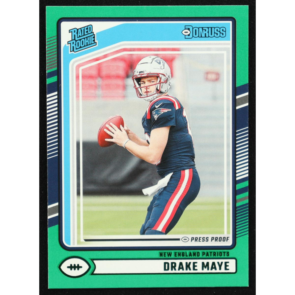 Drake Maye 2024 Donruss Press Proof Green #379 RR RC at PristineAuction.com