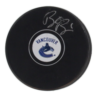 Brock Boeser Signed Canucks Logo Hockey Puck (JSA) at PristineAuction.com