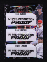 Paul Skenes / Cade Horton / Rhett Lowder 2024 Leaf Metal Prismatic Black Refractor Pre-Production Proof #NNO #1/1 at PristineAuction.com