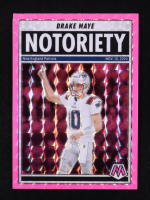 Drake Maye 2025 Panini Mosaic Notoriety Mosaic Pink Fluorescent #3 at PristineAuction.com