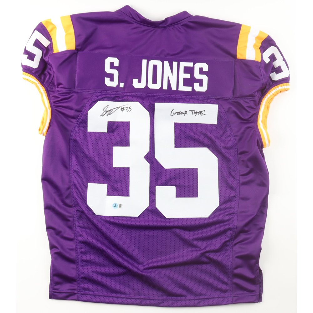 Sai'vion Jones Signed Jersey Inscribed "Geaux Tigers!" (Beckett) at PristineAuction.com
