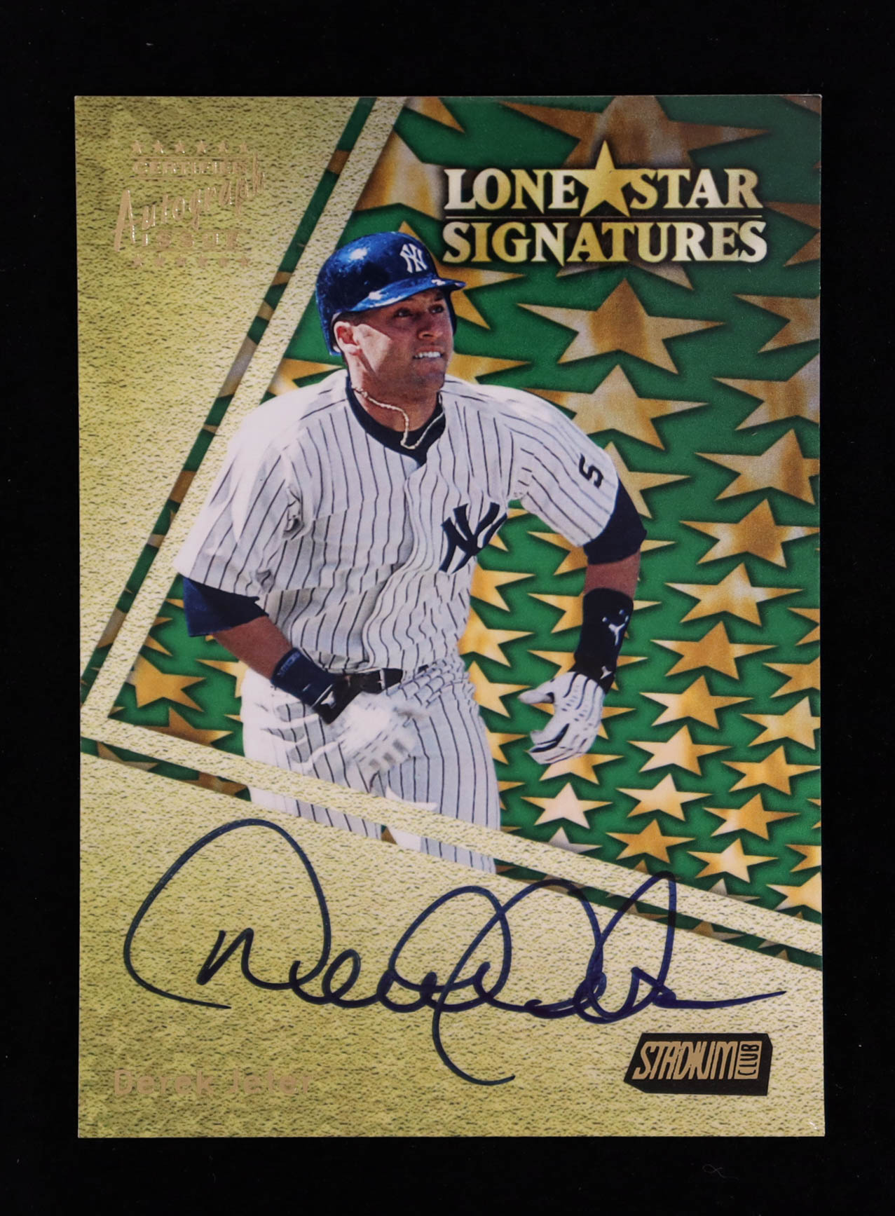 Derek Jeter 2000 Stadium Club Lone Star Signatures #LS1 G1 at PristineAuction.com Derek Jeter 2000 Stadium Club Lone Star Signatures #LS1 G1 at PristineAuction.com