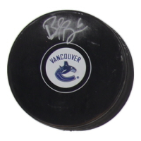 Brock Boeser Signed Canucks Logo Hockey Puck (JSA) at PristineAuction.com