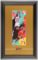 "Michael Jordan" by Leroy Neiman Custom Framed Art Print Display with Bulls Logo Pin at PristineAuction.com