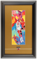 "Michael Jordan" by Leroy Neiman Custom Framed Art Print Display with Bulls Logo Pin at PristineAuction.com