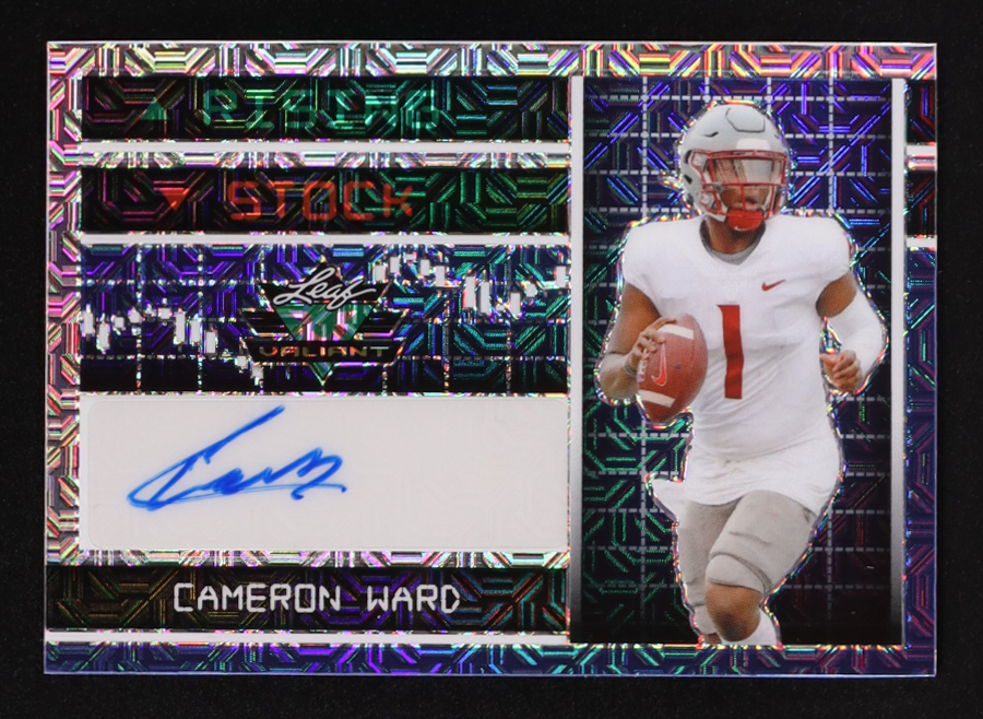 Cameron Ward 2023 Leaf Eclectic Valiant Rising Stock Autographs Mojo Blue #VRSCW2 #1/4 RC at PristineAuction.com Cameron Ward 2023 Leaf Eclectic Valiant Rising Stock Autographs Mojo Blue #VRSCW2 #1/4 RC at PristineAuction.com