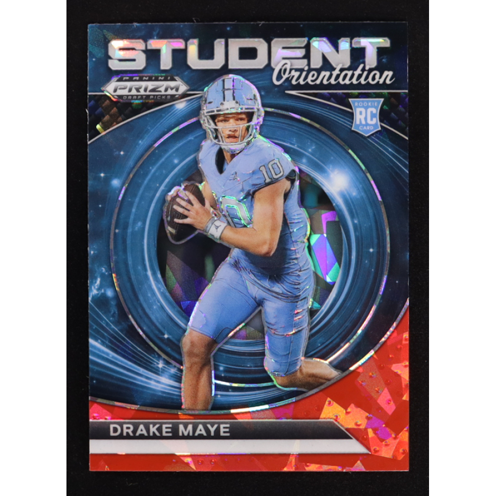 Drake Maye 2024 Panini Prizm Draft Picks Student Orientation Red Ice #4 RC at PristineAuction.com