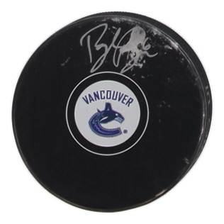 Brock Boeser Signed Canucks Logo Hockey Puck (JSA) at PristineAuction.com Brock Boeser Signed Canucks Logo Hockey Puck (JSA) at PristineAuction.com