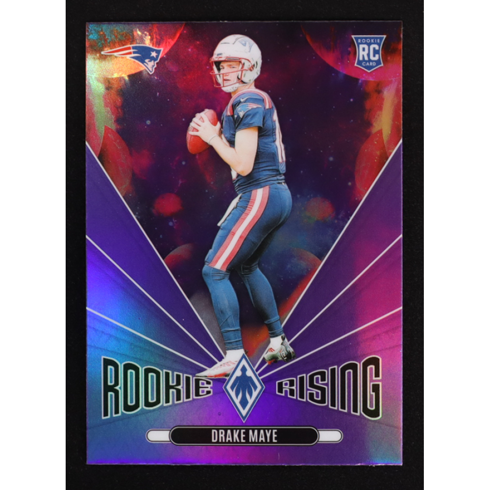 Drake Maye 2024 Panini Phoenix Rookie Rising Purple #44 RC at PristineAuction.com