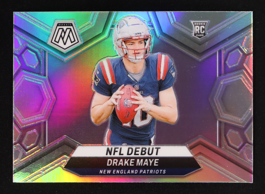 Drake Maye 2024 Panini Mosaic Silver DEB #273 RC at PristineAuction.com Drake Maye 2024 Panini Mosaic Silver DEB #273 RC at PristineAuction.com