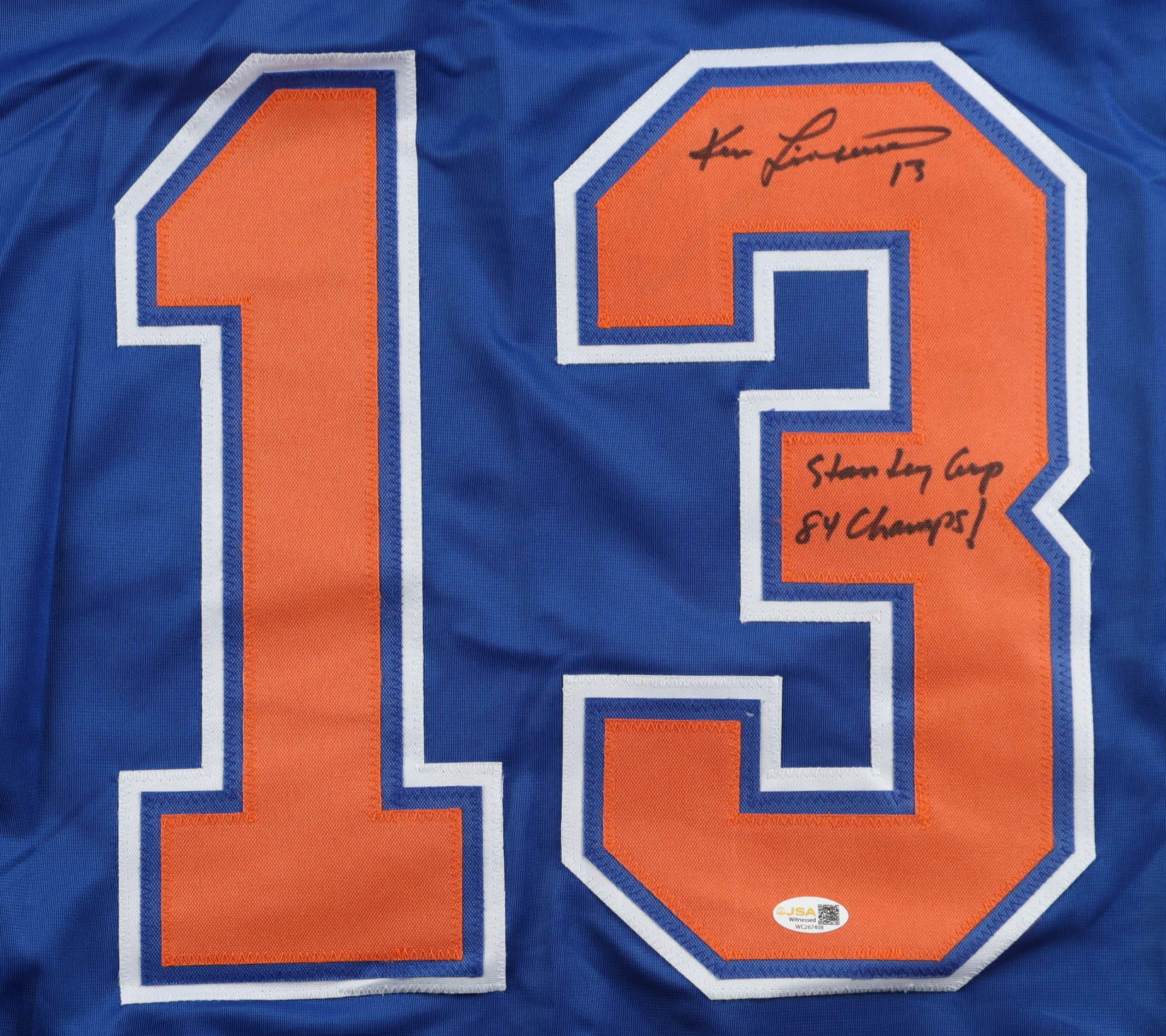 Ken Linseman Signed Jersey Inscribed "Stanley Cup 84 Champs!" (JSA) at PristineAuction.com Ken Linseman Signed Jersey Inscribed "Stanley Cup 84 Champs!" (JSA) at PristineAuction.com