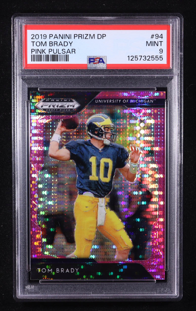 Tom Brady 2019 Panini Prizm Draft Picks Prizms Pink Pulsar #94 (PSA 9) at PristineAuction.com Tom Brady 2019 Panini Prizm Draft Picks Prizms Pink Pulsar #94 (PSA 9) at PristineAuction.com