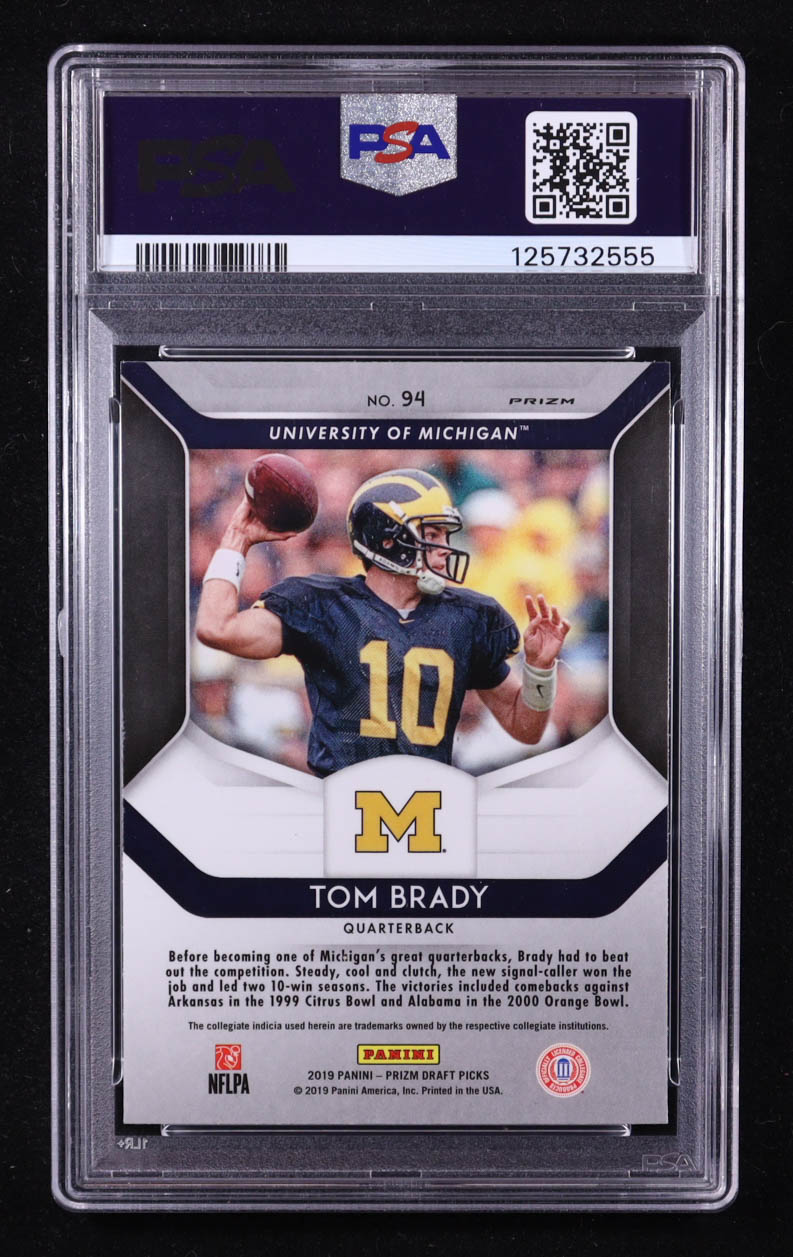 Tom Brady 2019 Panini Prizm Draft Picks Prizms Pink Pulsar #94 (PSA 9) at PristineAuction.com Tom Brady 2019 Panini Prizm Draft Picks Prizms Pink Pulsar #94 (PSA 9) at PristineAuction.com