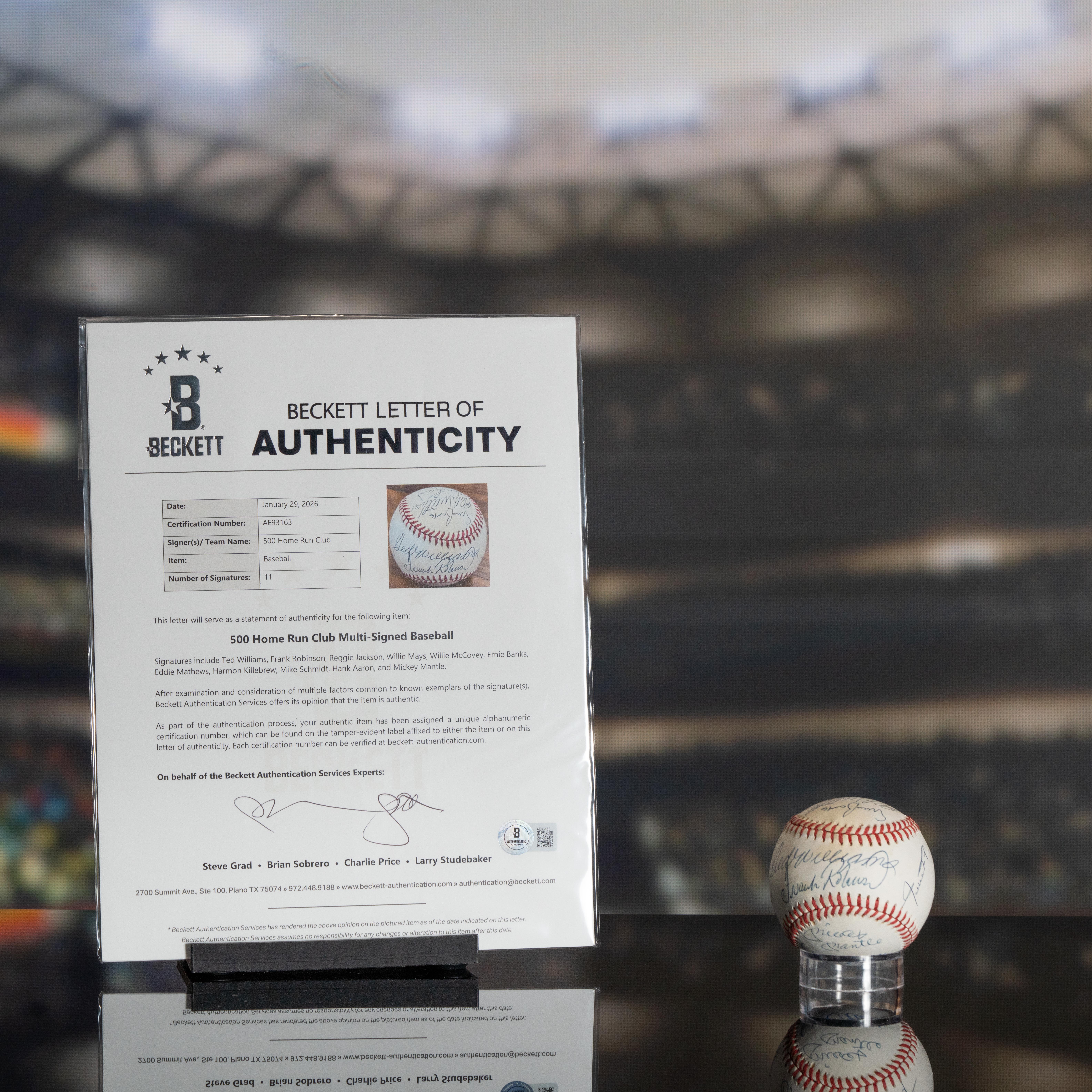 Mickey Mantle, Ted Williams, Willie Mays, Hank Aaron | 500 Home Run Club OAL Baseball Signed By (11) (Beckett) at PristineAuction.com Mickey Mantle, Ted Williams, Willie Mays, Hank Aaron | 500 Home Run Club OAL Baseball Signed By (11) (Beckett) at PristineAuction.com