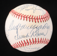 Mickey Mantle, Ted Williams, Willie Mays, Hank Aaron, Reggie Jackson, 500 Home Run Club OAL Baseball Signed By (11) (Beckett) at PristineAuction.com