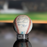 Mickey Mantle, Ted Williams, Willie Mays, Hank Aaron | 500 Home Run Club OAL Baseball Signed By (11) (Beckett) at PristineAuction.com