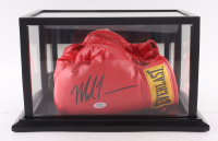 Mike Tyson Signed Pair of (2) Everlast Boxing Gloves With Red Everlast Wraps In Display Case (PSA) at PristineAuction.com