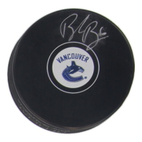 Brock Boeser Signed Canucks Logo Hockey Puck (JSA) at PristineAuction.com