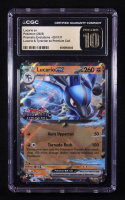 Lucario ex 2025 Pokemon TCG Scarlet & Violet Prismatic Evolutions Promos Lucario & Tyranitar ex Premium Collection #051 (CGC 10 | Pristine Black Label) at PristineAuction.com