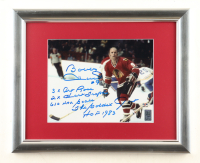 Bobby Hull Signed Blackhawks Custom Framed Photo Display with Multiple Career Inscriptions (PSA) at PristineAuction.com