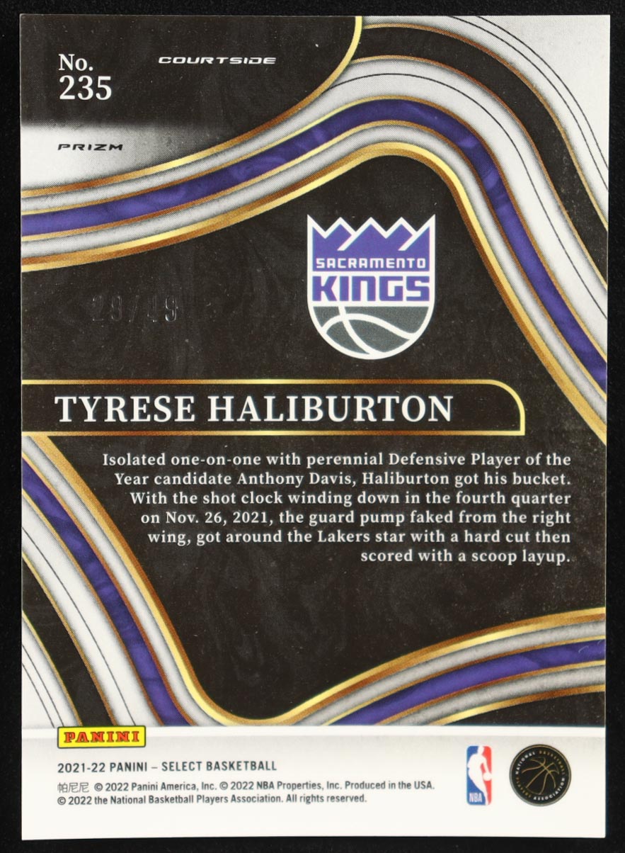 Tyrese Haliburton 2021-22 Select Prizms Teal White Pink #235 #29/49 at PristineAuction.com Tyrese Haliburton 2021-22 Select Prizms Teal White Pink #235 #29/49 at PristineAuction.com