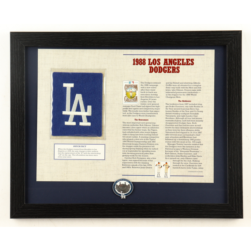 1988 Los Angeles Dodgers Custom Framed Commemorative Patch Display with ...