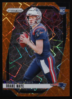 Drake Maye 2024 Panini Prizm Prizms Orange Lazer #329 RC at PristineAuction.com