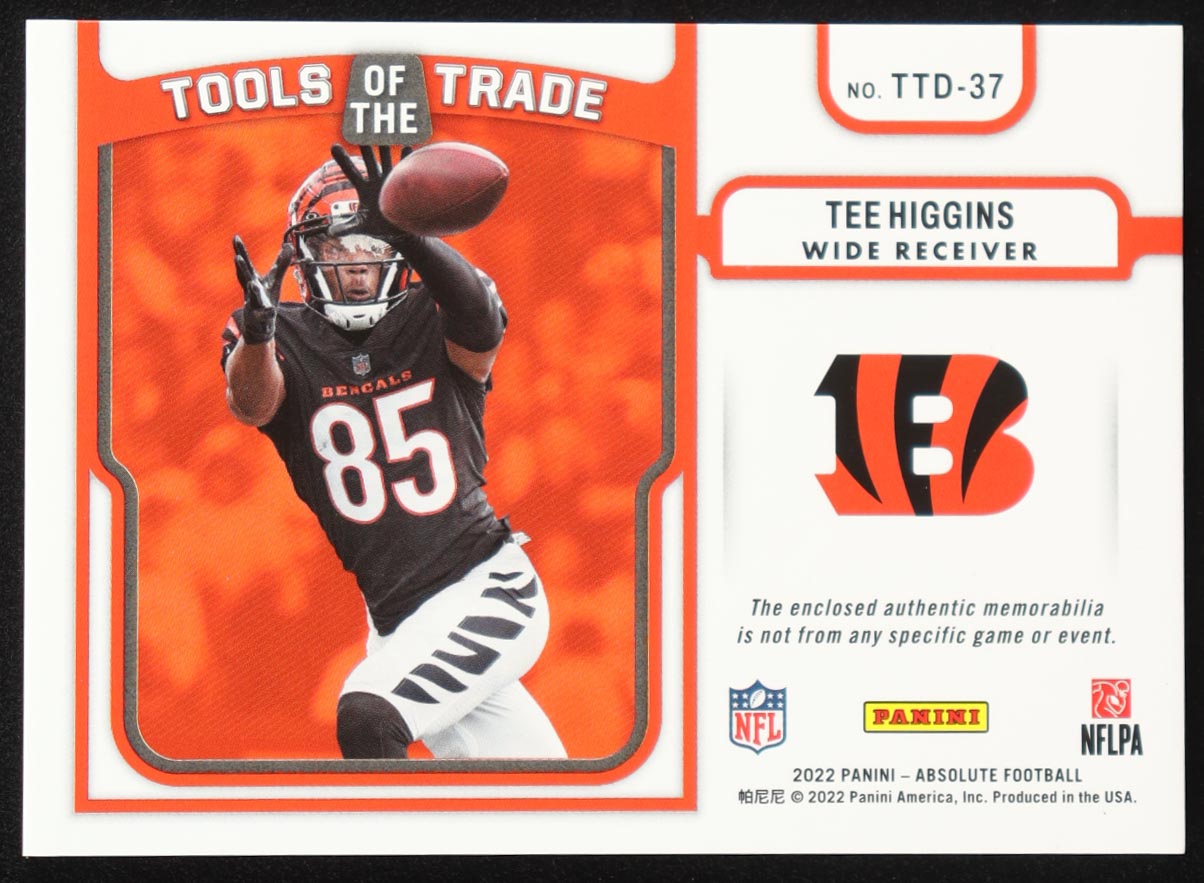 Tee Higgins 2022 Absolute Tools of the Trade Dual Materials #37 #153/199 at PristineAuction.com Tee Higgins 2022 Absolute Tools of the Trade Dual Materials #37 #153/199 at PristineAuction.com