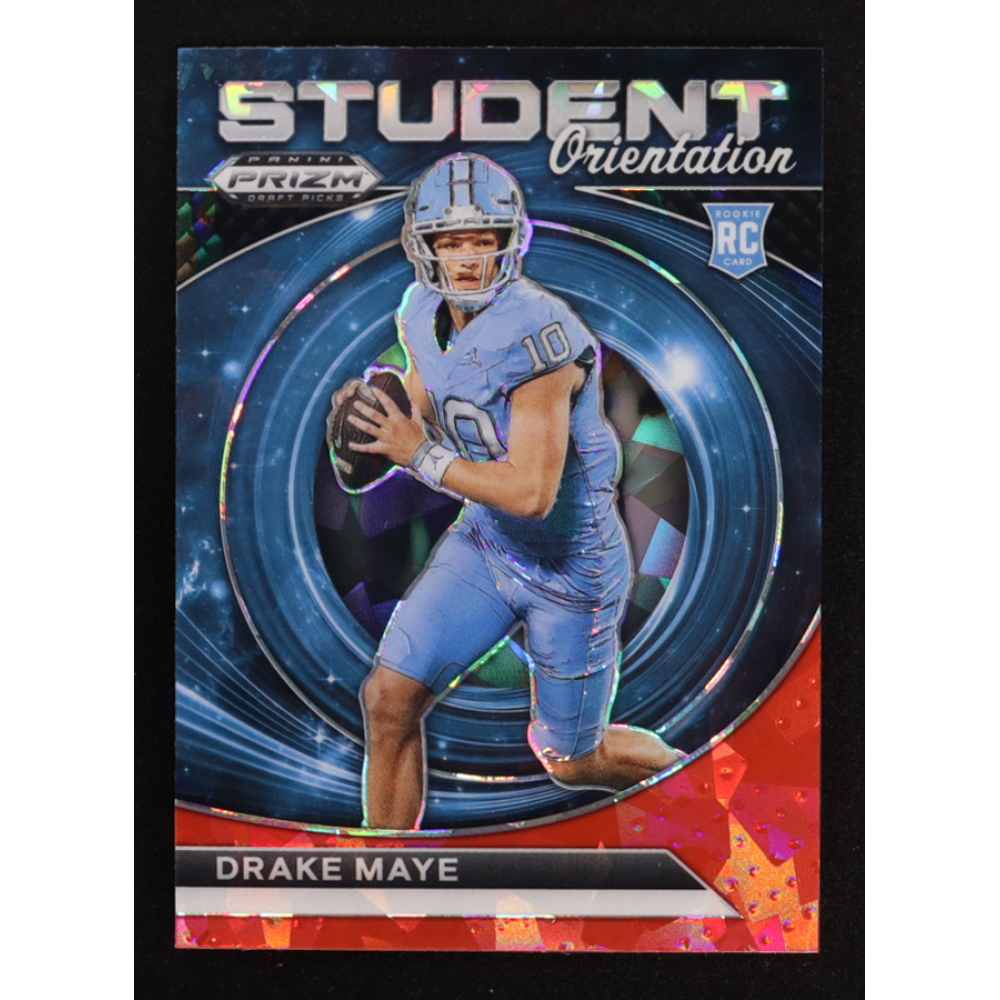 Drake Maye 2024 Panini Prizm Draft Picks Student Orientation Red Ice #4 RC at PristineAuction.com