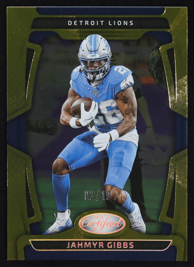 Jahmyr Gibbs 2025 Certified Mirror Gold #34 #02/10 at PristineAuction.com Jahmyr Gibbs 2025 Certified Mirror Gold #34 #02/10 at PristineAuction.com