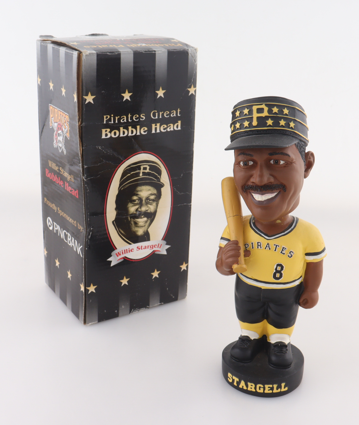 Willie Stargell Pirates BD & A 8" Bobblehead With (2) PNC Park Game Tickets & Original Packaging at PristineAuction.com Willie Stargell Pirates BD & A 8" Bobblehead With (2) PNC Park Game Tickets & Original Packaging at PristineAuction.com