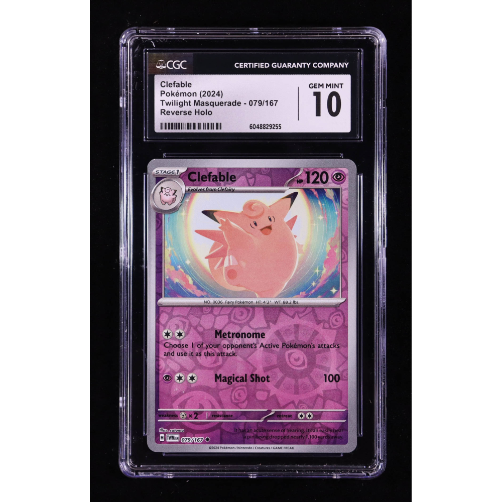 Clefable 2024 Pokemon TCG Scarlet & Violet Twilight Masquerade #079 REVERSE HOLO (CGC 10) at PristineAuction.com