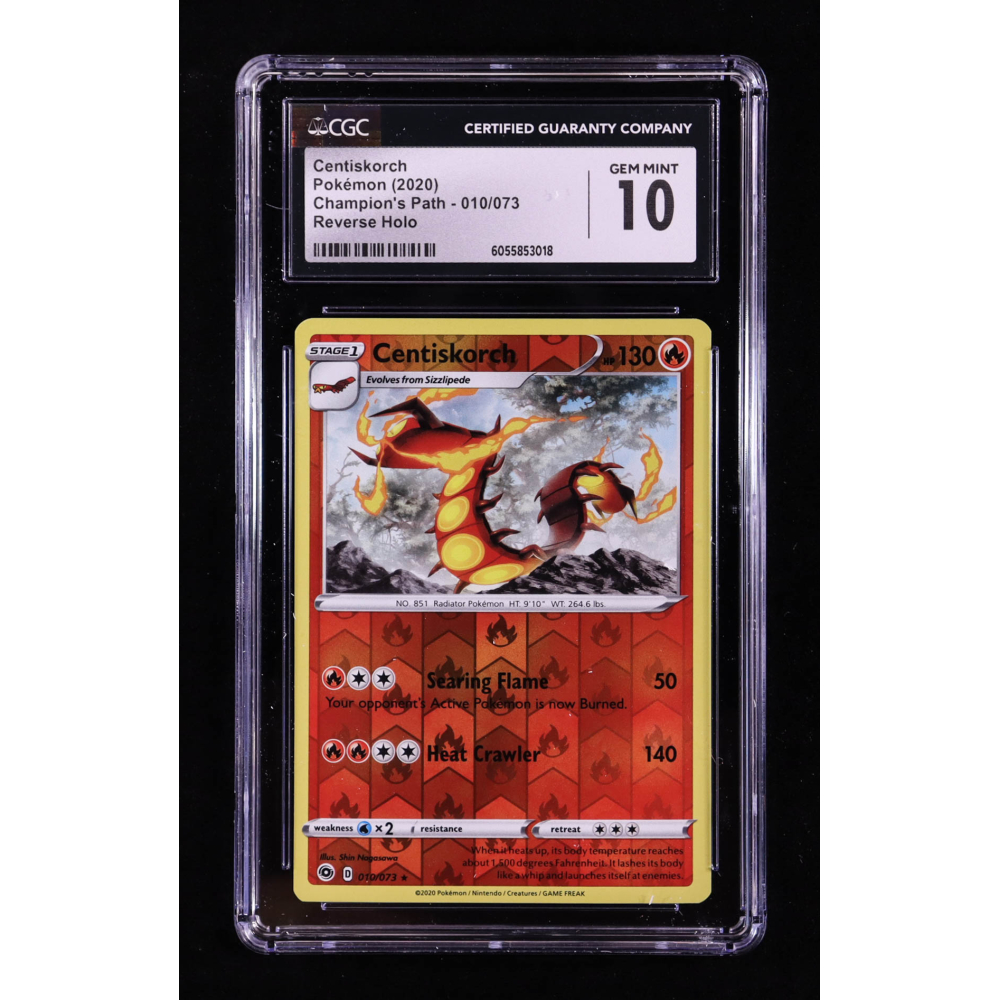 Centiskorch 2020 Pokemon TCG Sword & Shield Champion's Path #010 REVERSE HOLO (CGC 10) at PristineAuction.com
