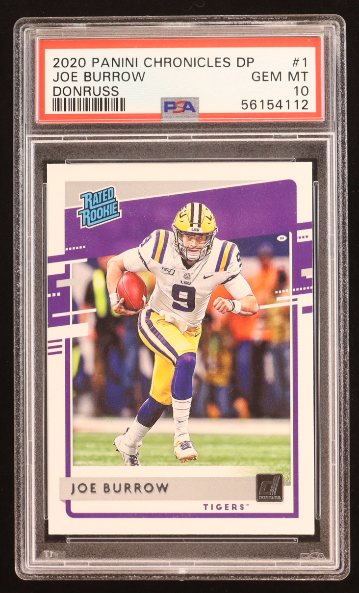 Joe Burrow 2020 Donruss Rated Rookies Draft Picks #1 RC (PSA 10) at PristineAuction.com Joe Burrow 2020 Donruss Rated Rookies Draft Picks #1 RC (PSA 10) at PristineAuction.com
