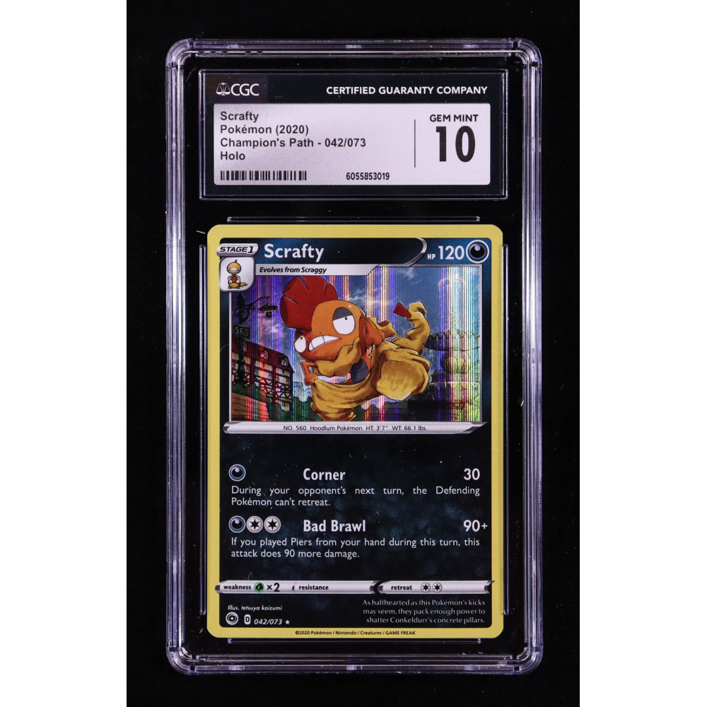 Scrafty 2020 Pokemon TCG Sword & Shield Champion's Path #042 HOLO (CGC 10) at PristineAuction.com